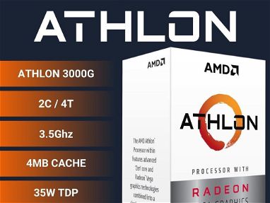 📲microprocesador AMD soket am4 Athlon 3000g 2 núcleos 4 hilos 4 mega de cache - Img main-image