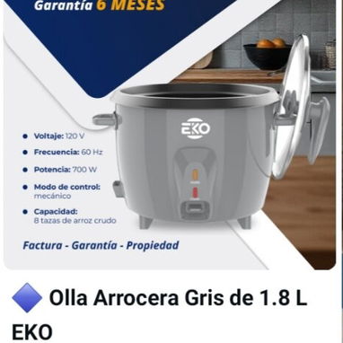 Ollas Arroceras 1.8L (Colores Blanco-Rojo y Gris) - Img 123114075
