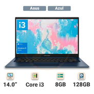 Laptop ASUS VivoBook 14.0'' Intel Core i3-1315U 8GB RAM 128GB SSD Almacenamiento (Modelo: X1404V) - Azul ( Nuevo ) 375$ - Img 55705805