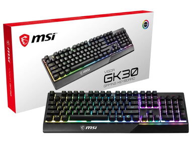 5️⃣8️⃣🛍️75USD MSI Vigor -  GK30 RGB, interruptores de émbolo similares a mecánicos, color negro - Img main-image