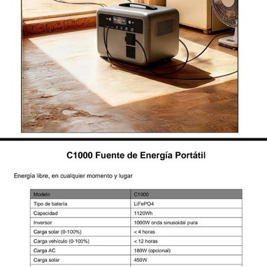 ESTACIÓN DE ENERGÍA C1000 DE 1500 WATTS - Img 123075256
