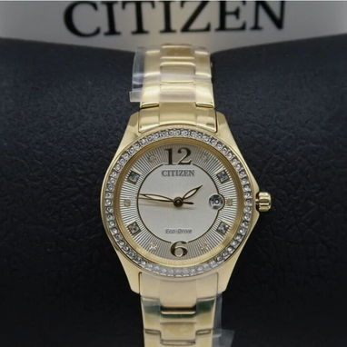 RELOJ CITIZEN ECODRIVE CRYSTAL (FE1147-79P) DE MUJER , 30MM EN ACERO INOXIDABLE DORADO , BISEL CON DIAMANTES 58049738 - Img 121609668