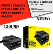 Fuente CORSAIR CX750 750W ATX Power Supply 80PLUS "Nuevo Sellado" - Img 49836742