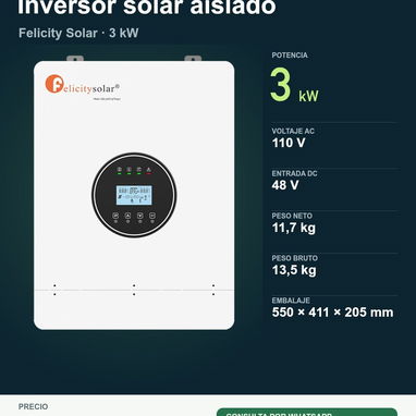 ☀️ Inversores solares Felicity Solar 2, 3, 5 y 8 kW | Energía para tu hogar ⚡ - 3/5