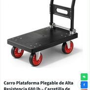 Carro Plataforma Plegable de Alta Resistencia 680 lb- Carretilla de Mano con Correa para Almacén, Jardín y Mudanzas - Img 57125455
