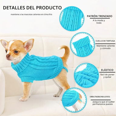 Suéter Tejido Elastizado de Cuello Alto /Tallas Xxs / XS / S - 4/5