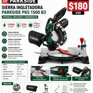 Nueva oferta!!! Sierra tronzadora e ingletadora Parkside de Alemania, 220v 1500w 45° - Img 52714537