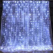 Cortina de luces LED blancas 3 x 3 m - Img 58244148
