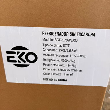 Refrigerador EKO 9.5 pies congelación seca - Img 123683764