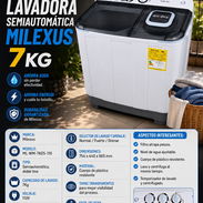 🧦7KG 🩳 LAVADORA SEMIAUTOMATICA MILEXUS 7KG. MENSAJERÍA CON FACTURA Y GARANTÍA. 📲 54833699 - Img 55990843
