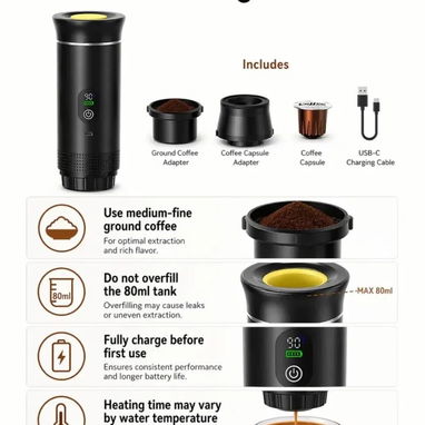 Dile adiós a no poder hacer un rico café por falta de electricidad o gas, solucion!, cafetera recargable y portatil - Img 123481996