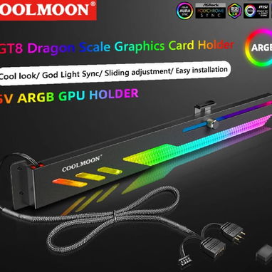 Tarjeta gráfica ZER-LON RX 590 / Soporte horizontal COOLMOON ARGB para tarjetas gráficas - Img 110287680