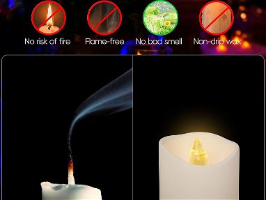 Paquete de 12 velas digitales sin llama parpadeantes, velas LED para bodas, festivales, Halloween (pilas incluidas) - Img 62960637