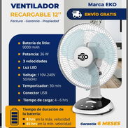 😱Ventilador Recargable de mesa de 12 pulgadas con batería de litio 😱 - Img 55772594