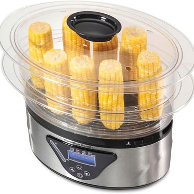DE USO !! CASI NUEVO!! Hamilton Beach 37530Z/ Vaporera y Arrocera Digital/Bandejas Apilables/Capacidad de 5.2L 53274327 - 7/10