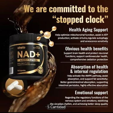 NAD+ 900MG con Niacinamida Riboflavina y Resveratrol. (90 softgel) - 6/6