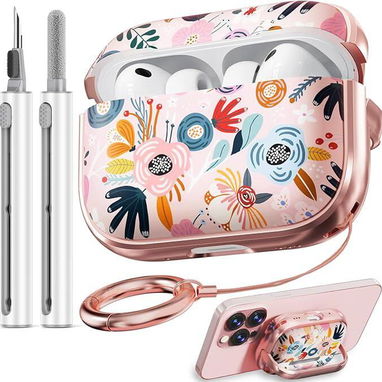 馃崁Funda floral para AirPods Pro 3 (2025) con soporte, llavero y kit de limpieza馃崁 - Img 123181029