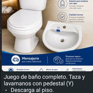 Juego de taza sanitaria más lavamanos con pedestal - Img 55366839