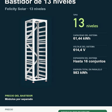 🧩 Accesorios solares Felicity Solar | Control maestro HV y bastidor de 13 niveles ⚡ - 3/3