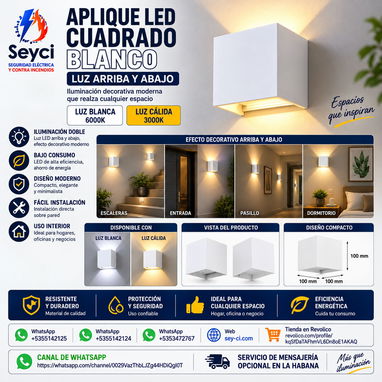 Aplique decorativo LED cuadrado arriba/abajo - 2/7