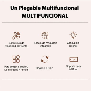 VENTILADOR DE MANO PORTÁTIL RECARGABLE 2 EN 1 - 8/10