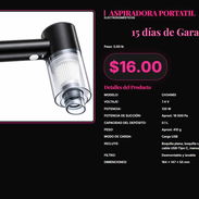 Aspiradora de mano 16000Pa boquilla plana y cepillo, Aspiradora USB recargable 120W filtro desmontable . - Img 57332496