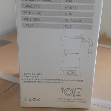 Cafetera EKO Roja 6 Tazas Luz de Apagado, Cafetera 6 Tazas EKO Luz Indicadora y Keep Warm VPT#-0515 - Img 122773238
