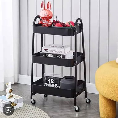 Organizador metálico multiusos de 3 niveles y tiene rueditas - Img 122249134