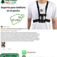 - Soporte para teléfono en el pecho con correa de arnés para Iphone y Android. - Img 55844361
