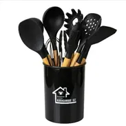 Juego de utensilios de cocina de 12 piezas negros - Img 56535538