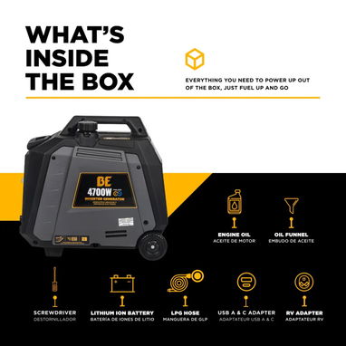 NEW BE Power Equipment BE4700ID 4700W Dual-Fuel Digital Portable Inverter 160cc Generator - 5/10