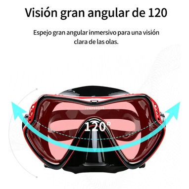 Set de buceo con máscara con cristal polarizado y snorkel. - Img 122767806