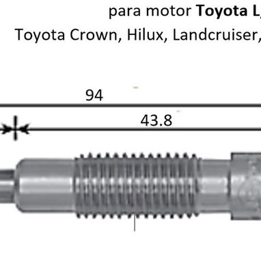 bujias de precalentamiento para motor Toyota L, 2L - Img 122910331