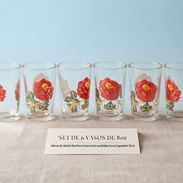 Set de 6 Vasos de Vidrio de Rosas - Img 57827106