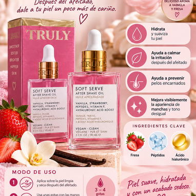 Aceite corporal post-afeitado Truly aclarante calmantes con aroma sexy cuida de irritación y daños en zonas sensibles - 3/8