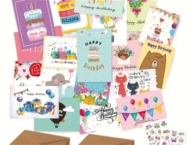 Tarjetas de cumpleaños con sobres y pegatina - Img 67661070