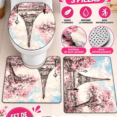 Set de 3 alfombras para baño con diseño en 5200 cup - 3/3