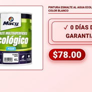 PINTURA ESMALTE AL AGUA ECOLÓGICO E01 COLOR BLANCO - Img 58261469