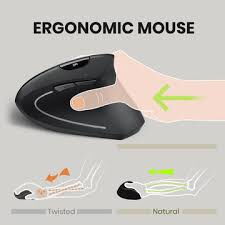 Mouse óptico, ergonómico, vertical e inalámbrico 2.4G, modelos 800/1200/1600 ppp, con 5 botones y en color negro - Img 75762078