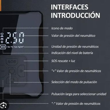 Bomba portátil inflar neumaticos  Compresor de aire portátil para inflador de neumáticos.  35 USD - 2/4