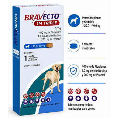 BRAVECTO 1M TRIPLE/ Protecci贸n contra garrapatas y pulgas - Img 126060534