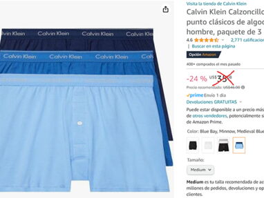 vendo juego de 3 calzoncillos Calvin Klein, originales, tipo Boxer, de algodon. Talla L - Img main-image