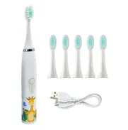 Cepillo Dientes Niños Niñas Eléctrico Recargable BLANCO NUEVO ++ 5 CABEZALES EXTRAS - Súper CALIDAD - Img main-image-49455745