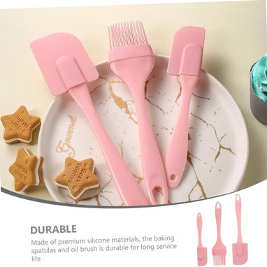 🍰 Set de Utensilios de Silicona Rosa – Espátulas y Brocha de Cocina 🥄✨ - Img 116197997