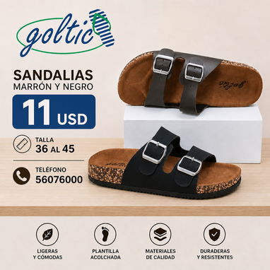 Sandalias Práctica 40 al 45 color Marrón y Negro - Img 125334196