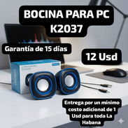 BOCINA PARA PC K2037, Garantía de 15 días, Entrega por un mínimo costo adicional de 1 Usd para toda La Habana - Img 53574693