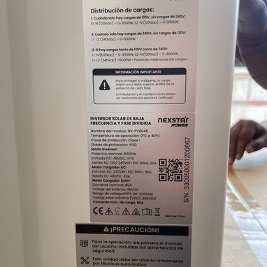 Disponible  Inversor de 6kw (hibrido) 110 y 220 - Img 124307428