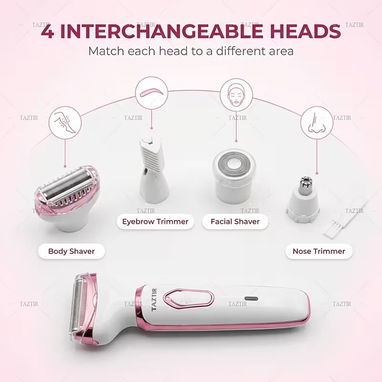 Afeitadora Eléctrica para Mujeres, Kit de Aseo Recargable 4 en 1 - Img 122430575