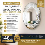 Espejo ovalado con luces led - Img 58051528