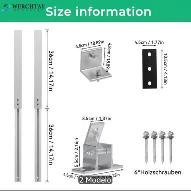 Bases para PANEL SOLAR / de Aluminio Fuerte ⭐ WERCHTAY Originales ⭐WhatsApp 53881002 - 3/3